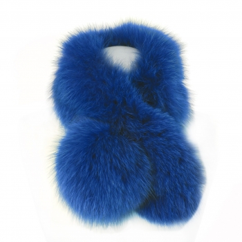 Fox Fur Collar, royal blue